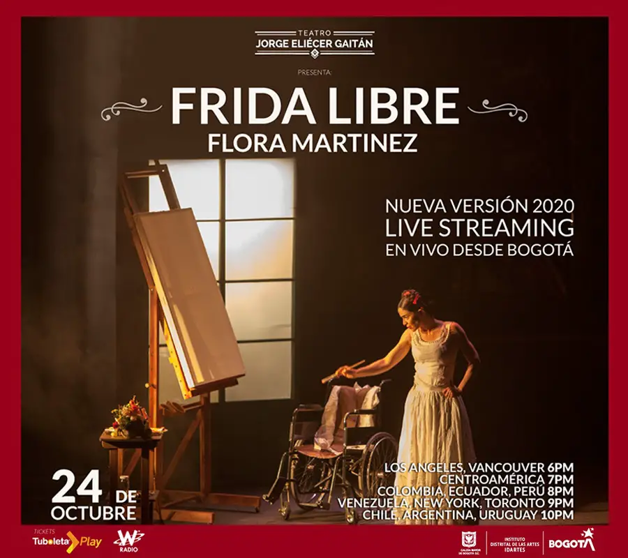 Flora Martínez en Frida Libre desde el Teatro Jorge Eliecer Gaitan. 2020.