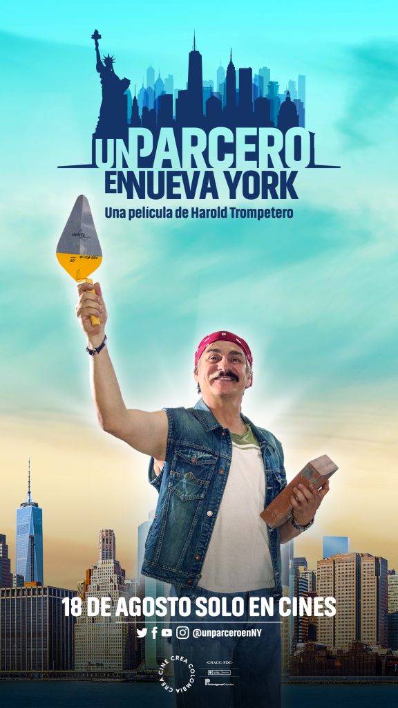 Poster oficial de 'Un Parcero en Nueva York' de Harold Trompetero
