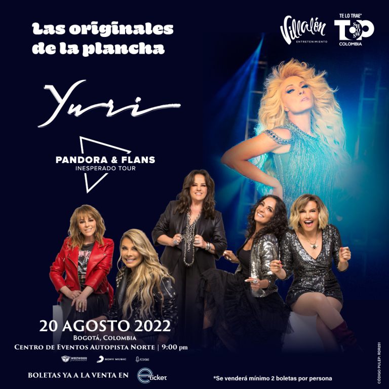 Yuri y “El Inesperado Tour” de Pandora y Flans unidas estará en Colombia
