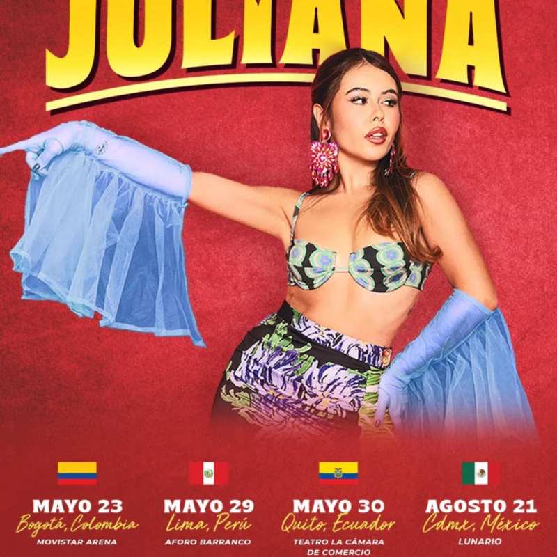 Juliana inicia su gira internacional con «La Pista» y hace historia en el Movistar Arena