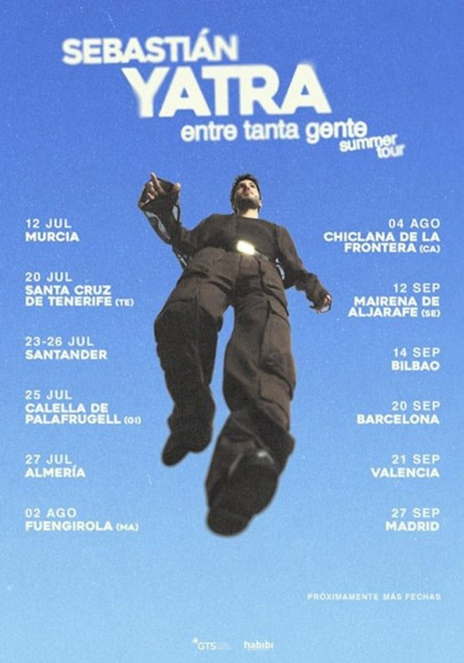 Afiche de promoción de la gira de Sebastián Yatra por España